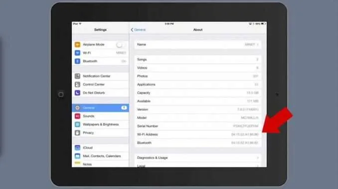 Ajustes de iOS para consultar la dirección Wi-Fi (MAC) del dispositivo