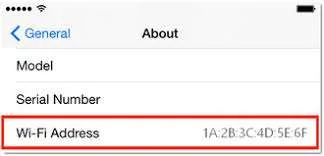 Detalle de la dirección Wi-Fi (MAC) en los ajustes de iOS