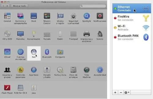 Pantalla de macOS para consultar la dirección MAC del equipo