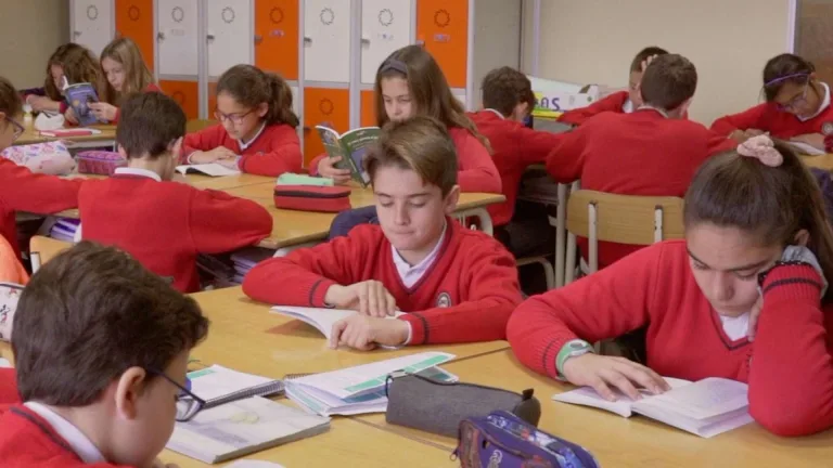 Alumnos de Primaria trabajando en sus cuadernos en clase