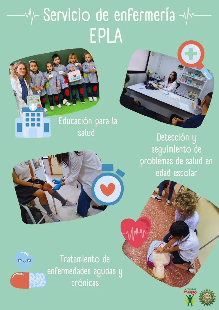 Cartel del servicio de enfermería del colegio EPLA
