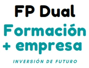 Cartel del programa de FP Dual: formación más empresa